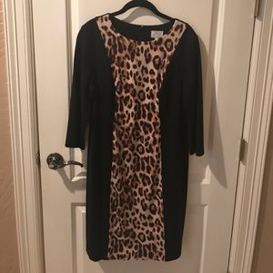 Chico’s So Slimming Black/leopard print dress!